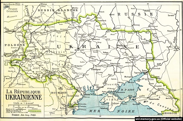 Мапа України 1919 року